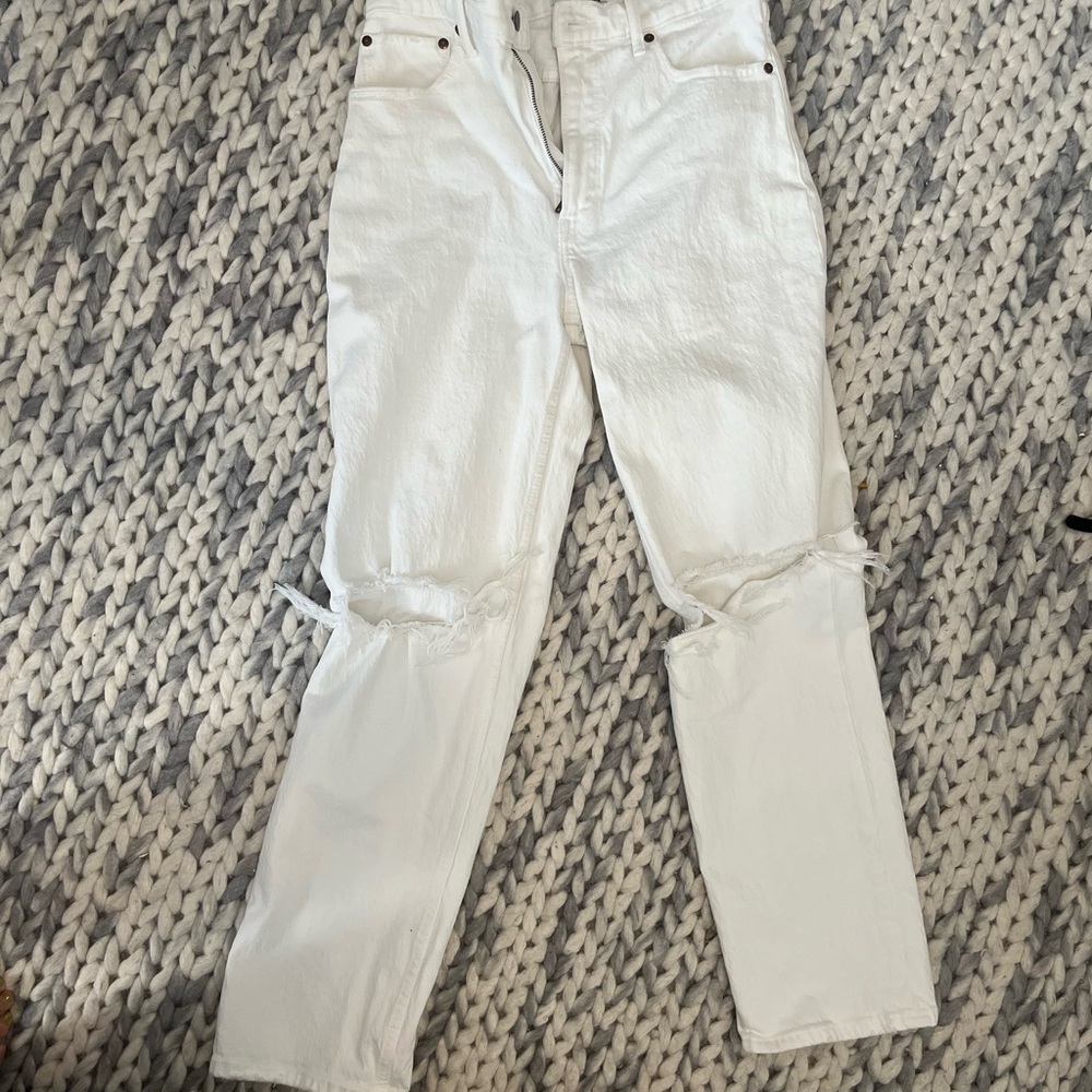 White ripped jeans